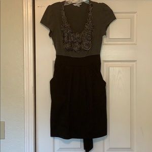 Gray and black dress